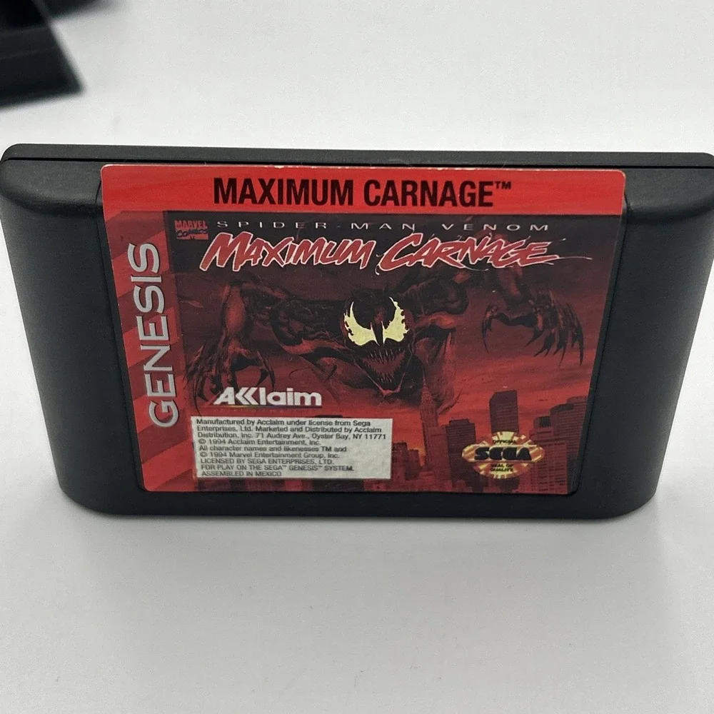 SEGA Genesis Maximum Carnage Spider-Man Venom Game Case No Manual 90's